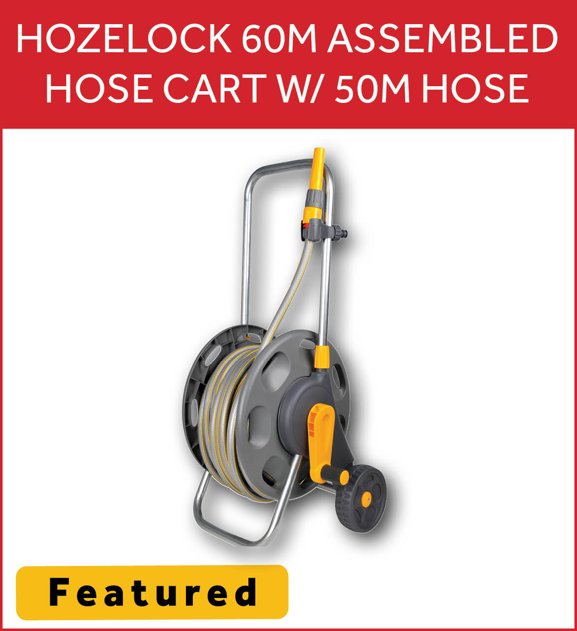 Hozelock 60m Assembled Hose Cart with 50m Hose